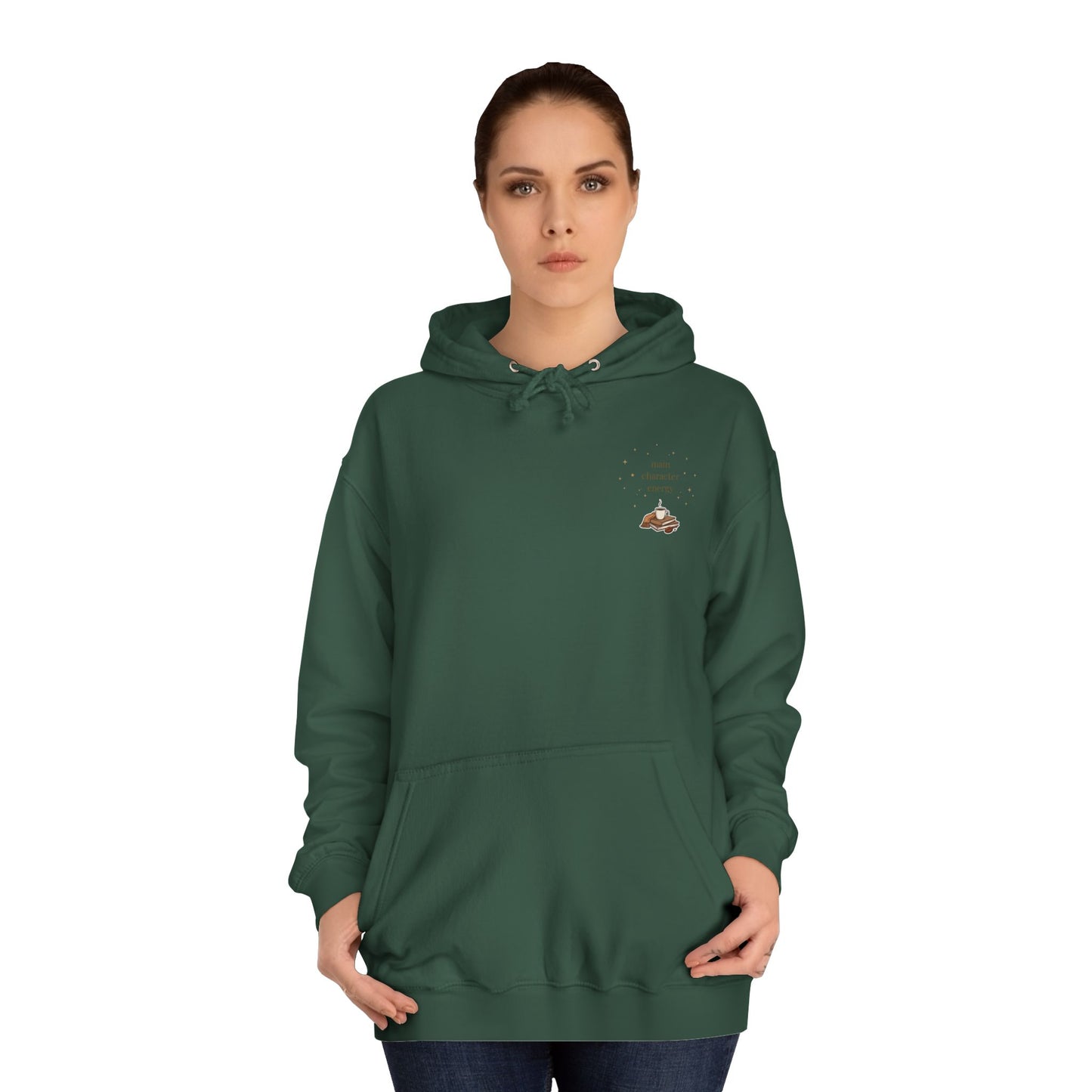 Cosy Campus Hoodie  'Main Character Energy'  Book Lover College Sweatshirt